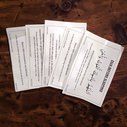 Complete set of English Islamic Dua Stickers for everyday use at home.